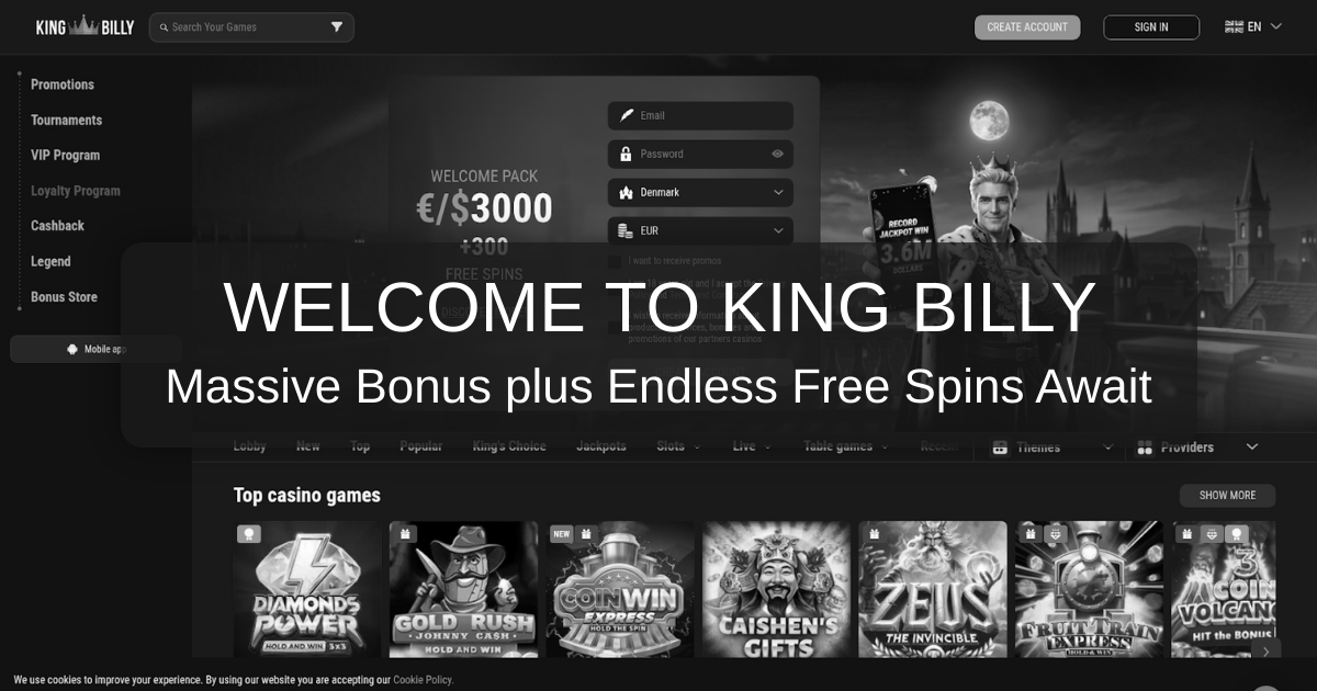 King Billy Casino Bonuses - Big Wins Await!